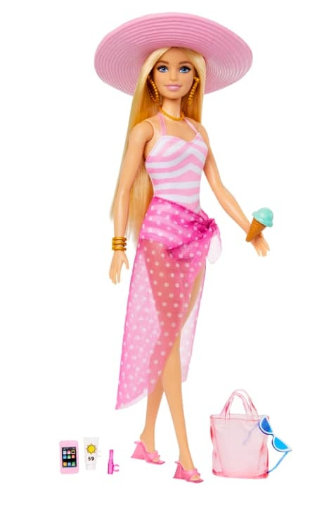 Barbie Deluxe módní panenka - v plavkách