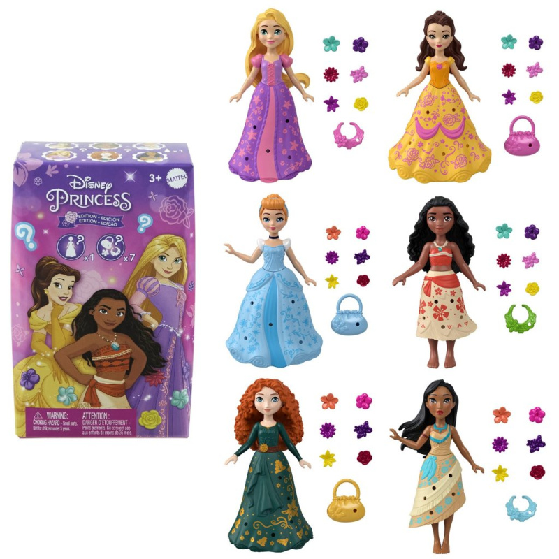 Mattel disney princess malá panenka s květinovými ozdobami, hpp42
