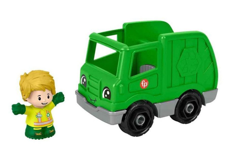 Mattel fisher price little people zelený recyklační vůz, hpx88
