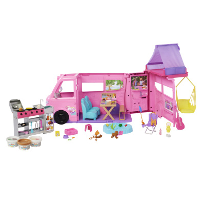 Barbie Karavan snů, stan, houpačka, gril a doplňky