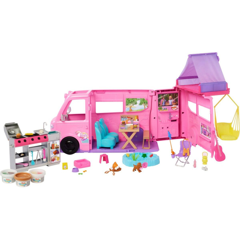 Barbie Karavan snů, stan, houpačka, gril a doplňky