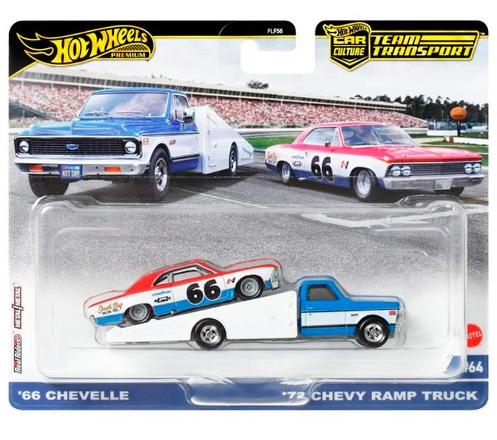 Mattel hot wheels team transport ´66 chevelle & ´72 chevy ramp truck
