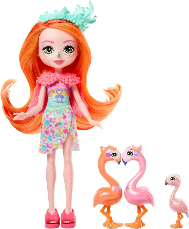 Enchantimals sunshine beach rodinka plameňáků florinda flamingo, mattel hrx85