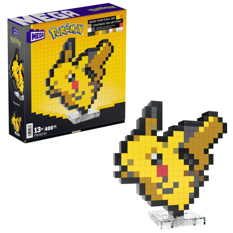 Mattel mega pokémon pixel art pikachu, hth74