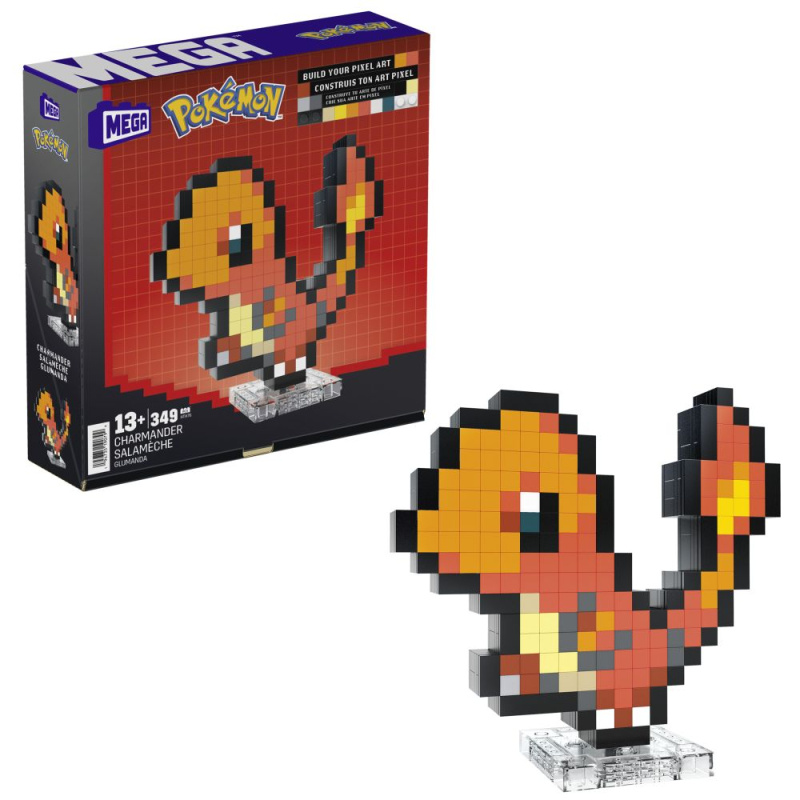 Mattel mega pokémon pixel art charmander, hth76