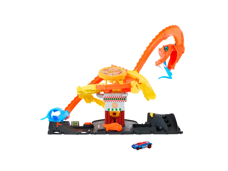 Mattel Hot Wheels City hladová kobra útočí na pizzerku