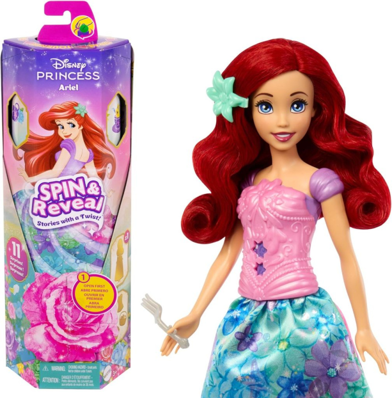 Mattel disney princess spin & reveal™ zahradní párty ariel