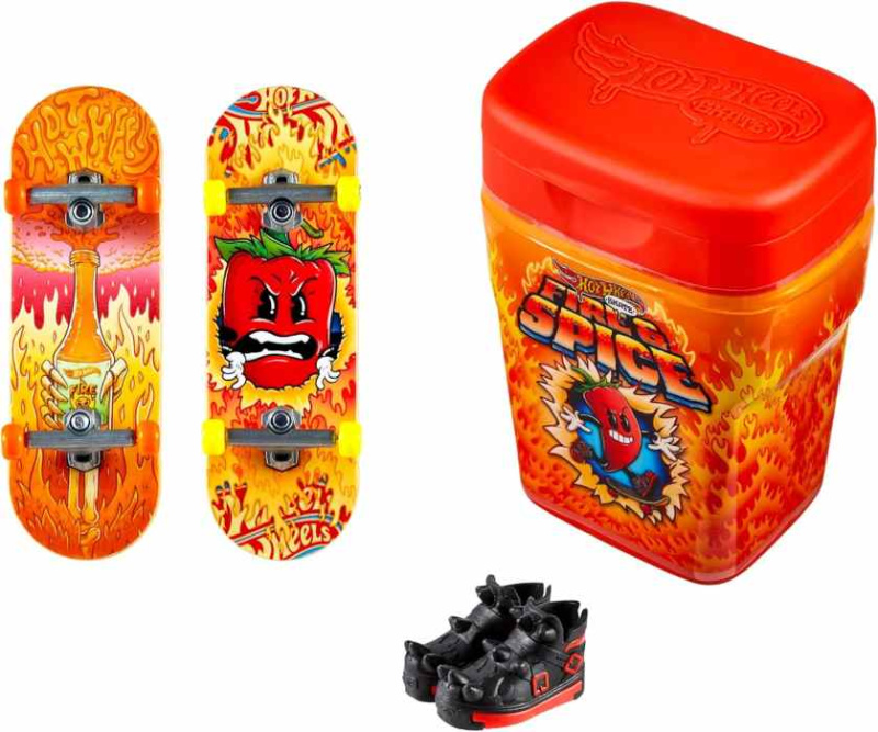 Mattel hot wheels® skates 2ks fingerboard a boty v krabičce fire & spice, hvk78