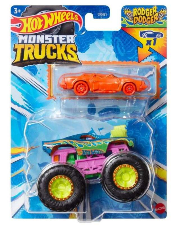 Hot wheels® monster trucks s angličákem rodger dodger, mattel hwn37