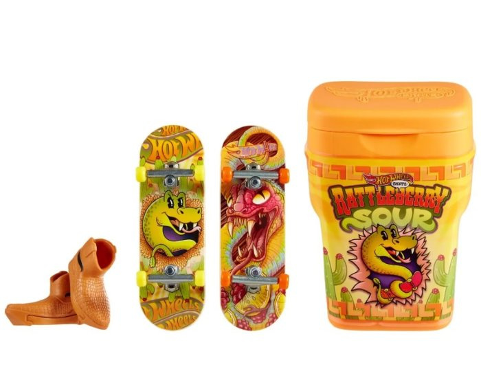 Mattel hot wheels® skates 2ks fingerboard a boty v krabičce rattleberry sour, hwn50