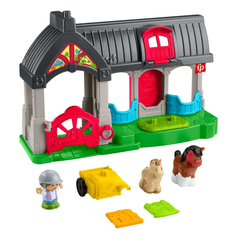 Fisher price little people stáj s kamarády poníky, mattel hwr84