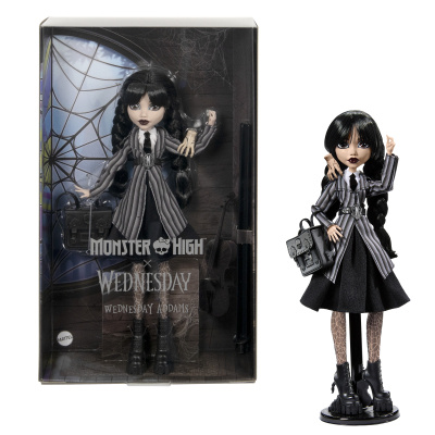 Mattel Monster High X Wednesday Addams ve školní uniformě HXJ04 Vícebarevná