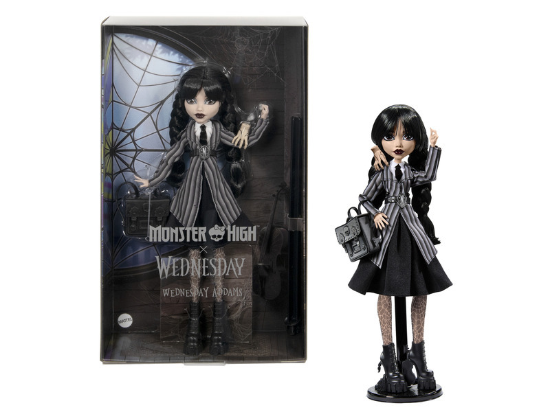 Mattel Monster High X Wednesday Addams ve školní uniformě HXJ04 Vícebarevná
