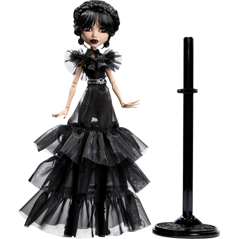 Mattel Monster High X Wednesday Addams v černých šatech Rave’N HXJ03 Vícebarevná