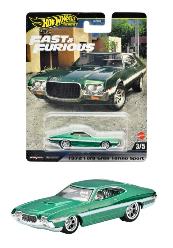 Mattel hot wheels premium rychle a zběsile 1972 ford gran torino sport 3/5