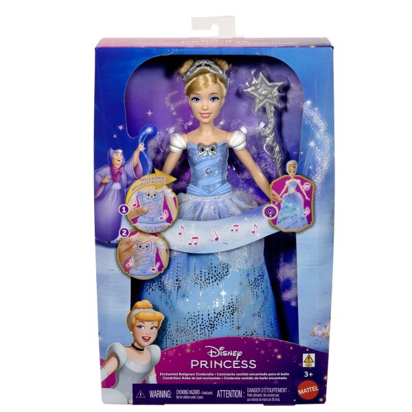 Mattel disney princess popelka magické plesové šaty, jbf94