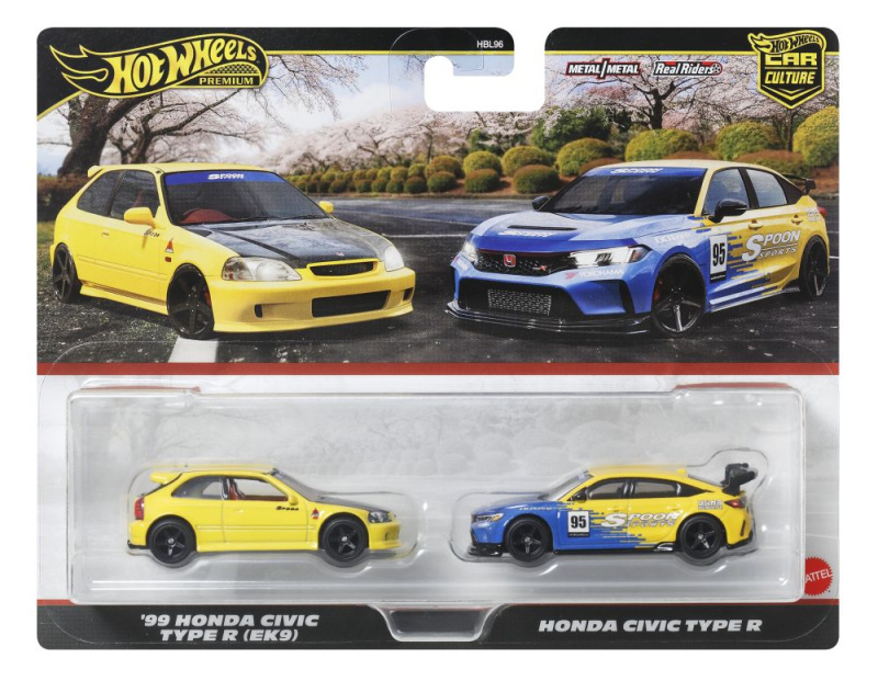 Mattel hot wheels '99 honda civic type-r (ek9) & honda civic type-r, jbl00