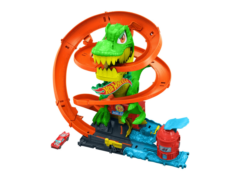 Hot Wheels City T-Rex útočí na hasičskou stanici