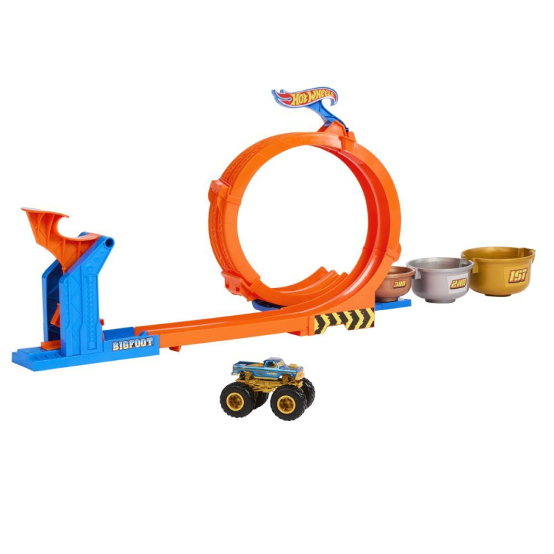 Hot Wheels Monster Trucks dráha se smyčkou a Bigfootem