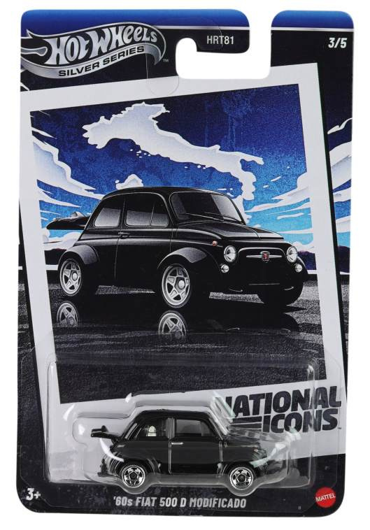 Hot wheels® silver series national icons '60s fiat 500d modificado 3/5