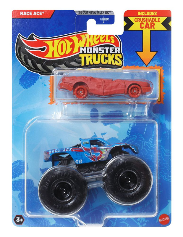 Mattel Hot Wheels Monster Trucks 1:64 s angličákem Race Ace