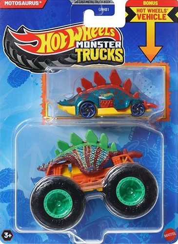 Mattel Hot Wheels Monster Trucks 1:64 s angličákem Motosaurus