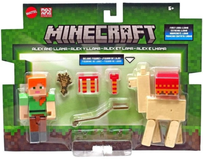 Mattel minecraft® 8 cm figurka dvojbalení alex a llama, jcn51