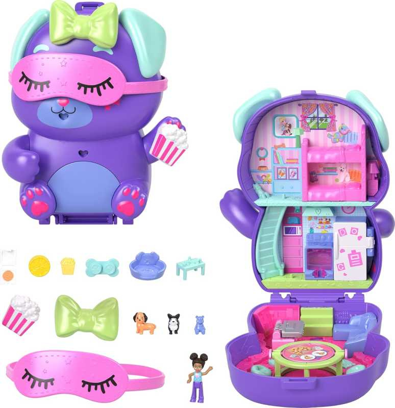 Mattel polly pocket™ pocketka do kapsy přespávačka se štěňátkem, jcr38