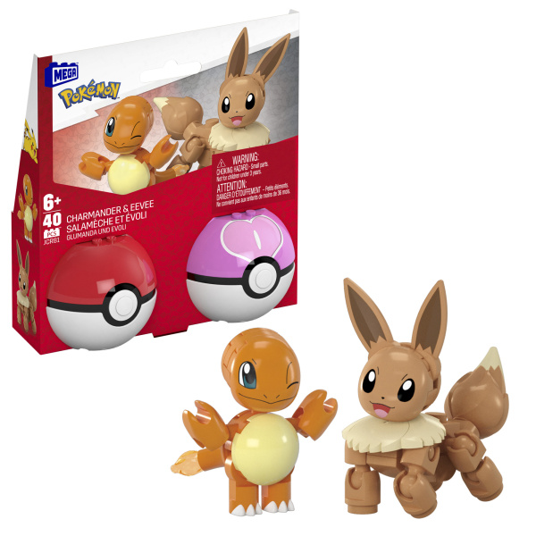 Mega Construx Pokémon Charmander & Eevee 40 ks Vícebarevná