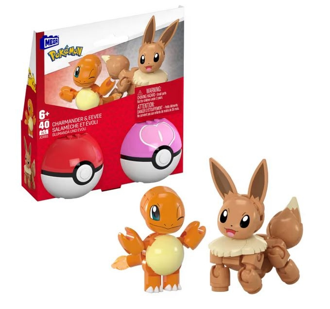Mega Construx Pokémon Charmander & Eevee 40 ks Vícebarevná
