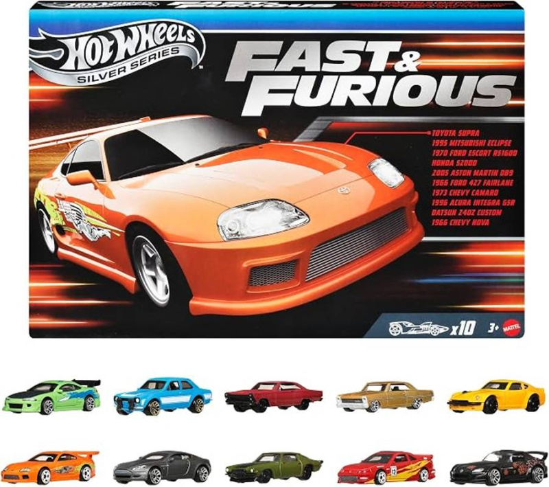 Mattel hot wheels® rychle a zběsile kolekce 10 angličáků, jct92