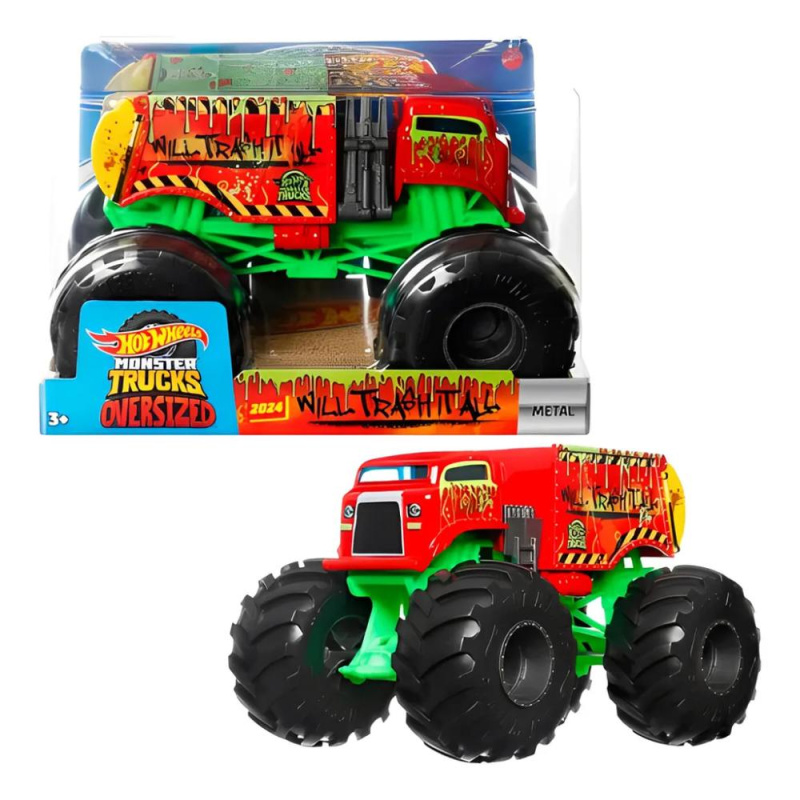 Mattel hot wheels® monster trucks will trashitall 1:24, jdr17