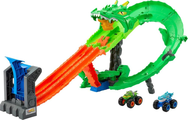 HW MONSTER TRUCKS DRÁHA DRAČÍ ZKÁZA Vícebarevná