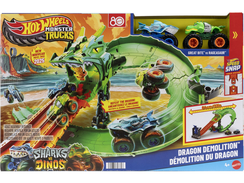 HW MONSTER TRUCKS DRÁHA DRAČÍ ZKÁZA Vícebarevná