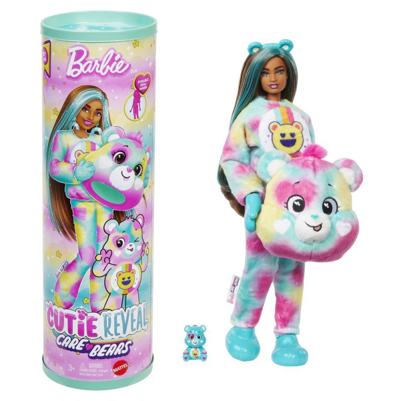Barbie Panenka Cutie Reveal x Care Bears Series 2 (medvídek Good Vibes)