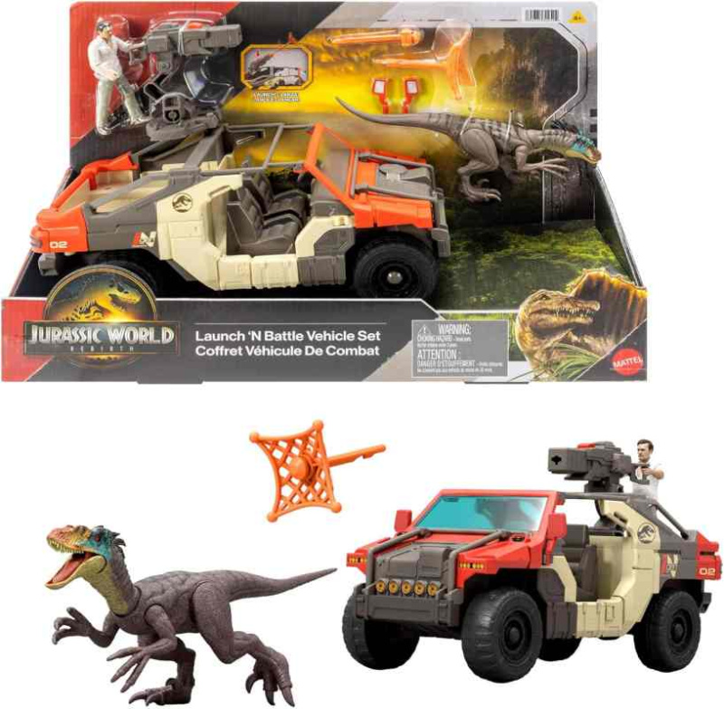 Jurassic World Super auto s řidičem a dinosaurem