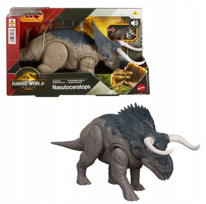 Mattel jurský svět: dinosaurus s divokým řevem nasutoceratops, jgc81