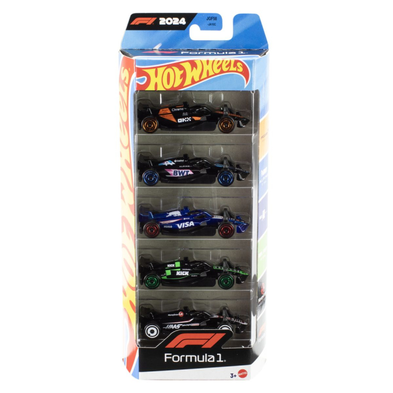 Mattel Hot Wheels Formule 1 - Sada angličáků (5ks) Vícebarevná