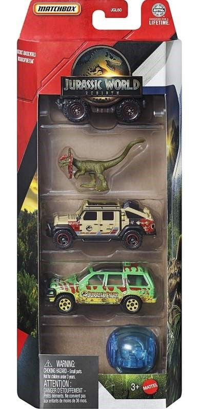 Mattel Matchbox Jurský svět 4 ks angličák a dinosaurus
