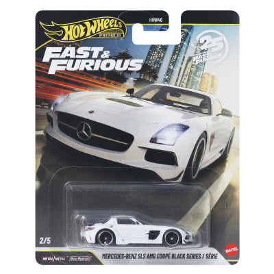 Hot Wheels angličák premium Fast & Furious Mercedes Benz AMG SLS Black series