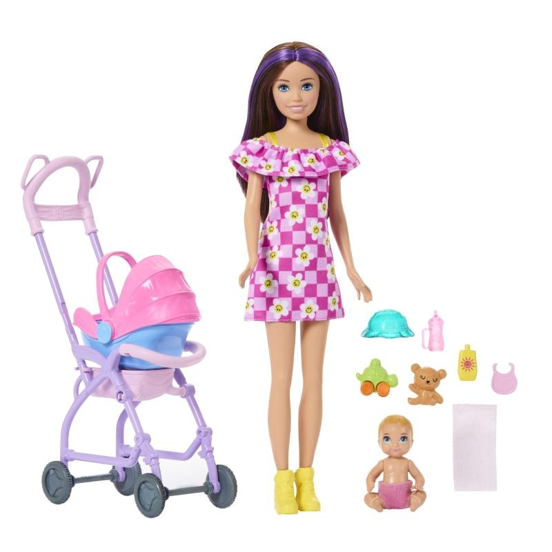 Mattel barbie® skipper™ babysitters chůva s kočárkem, jjb42