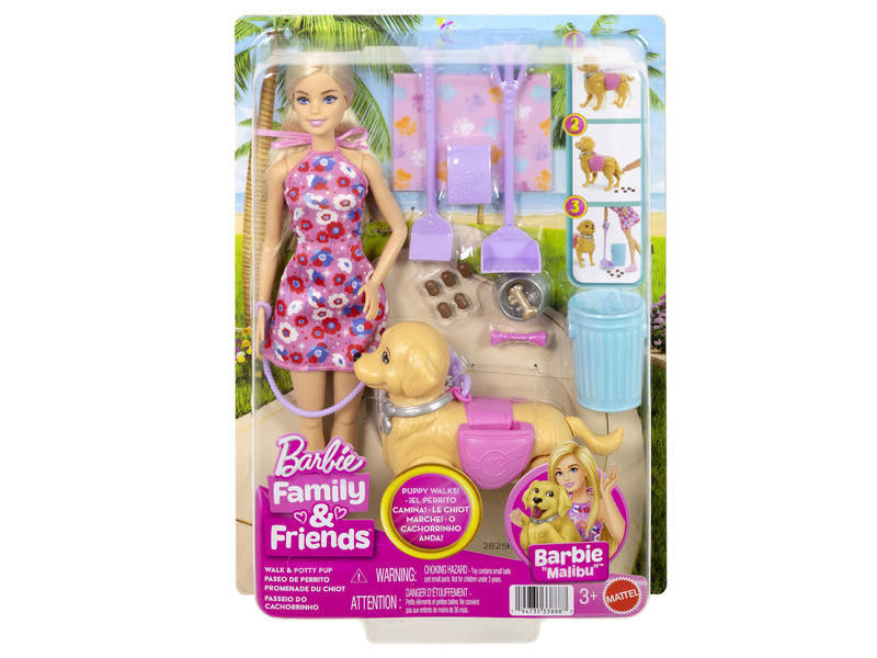 Mattel barbie® panenka s pejskem na procházce, jjb46