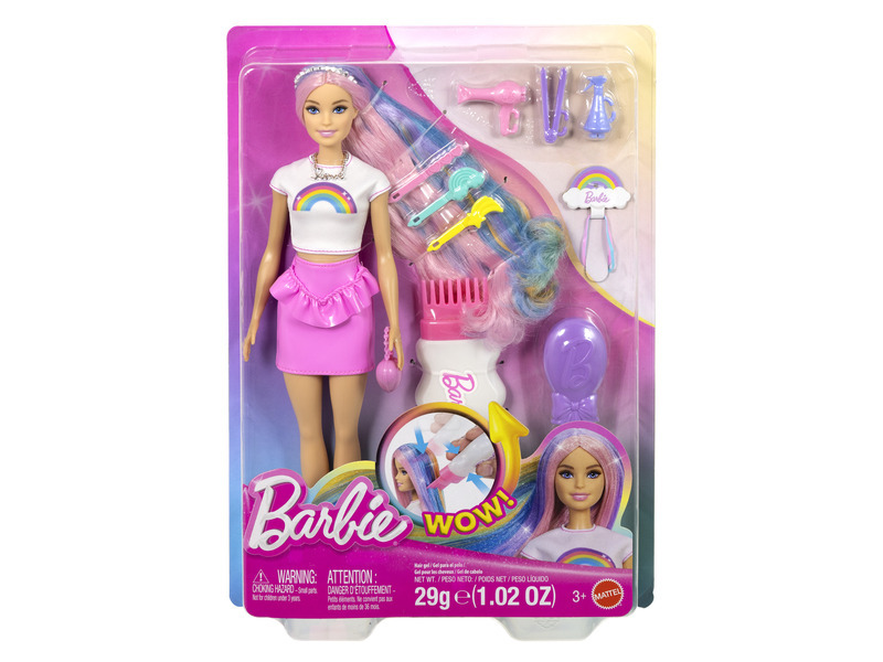 Mattel barbie®  panenka duhové vlasy s třpytivým stylingem, jjp07
