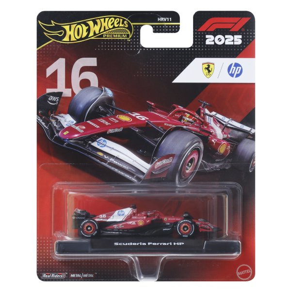 Hot Wheels Angličák Premium Formula 1 Ferrari - Charles Leclerc #16