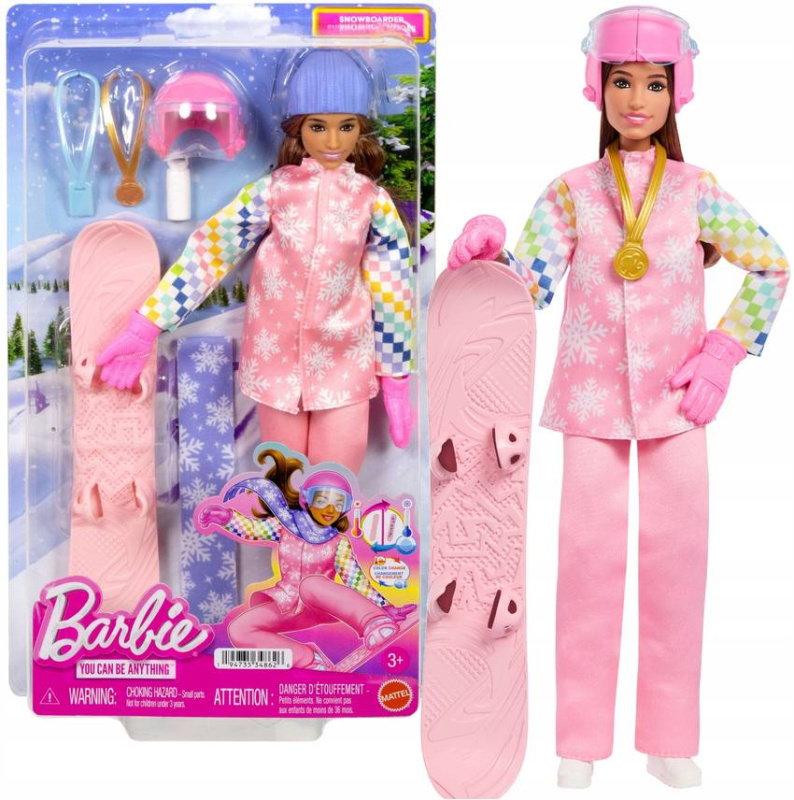Mattel barbie® panenka v povolání snowboardistka, jkf78
