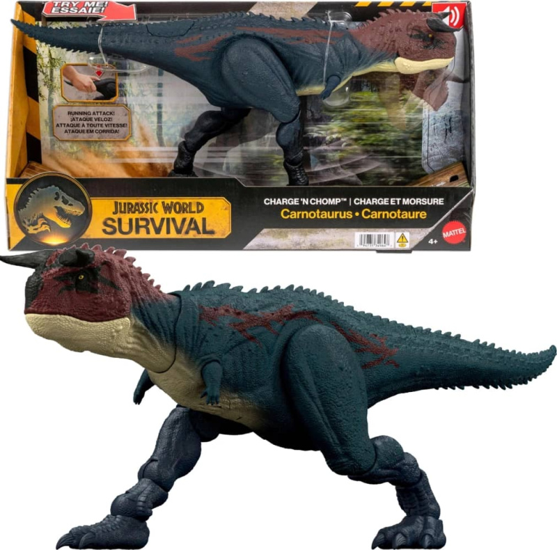 Mattel jurassic world survival útočný carnotaurus, jkg85