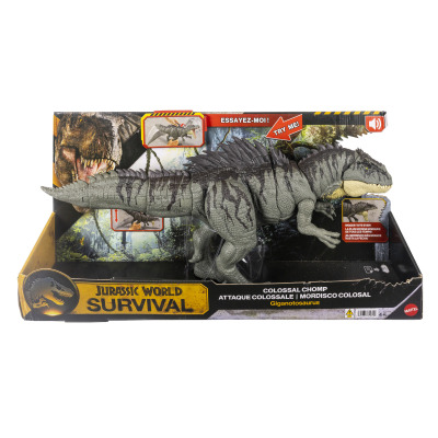 Mattel jurassic world survival colossal chomp giganotosaurus 55cm, jkg93