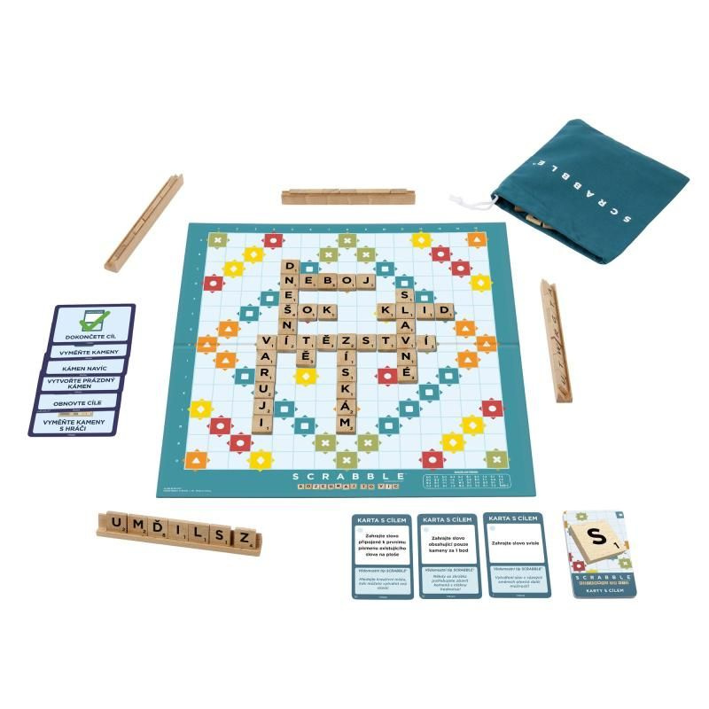 Scrabble dřevěná edice CZ Mattel
