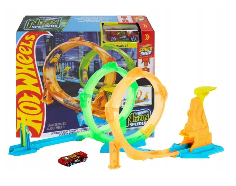 Mattel Hot Wheels Neon speeder double loop dvojitá smyčka