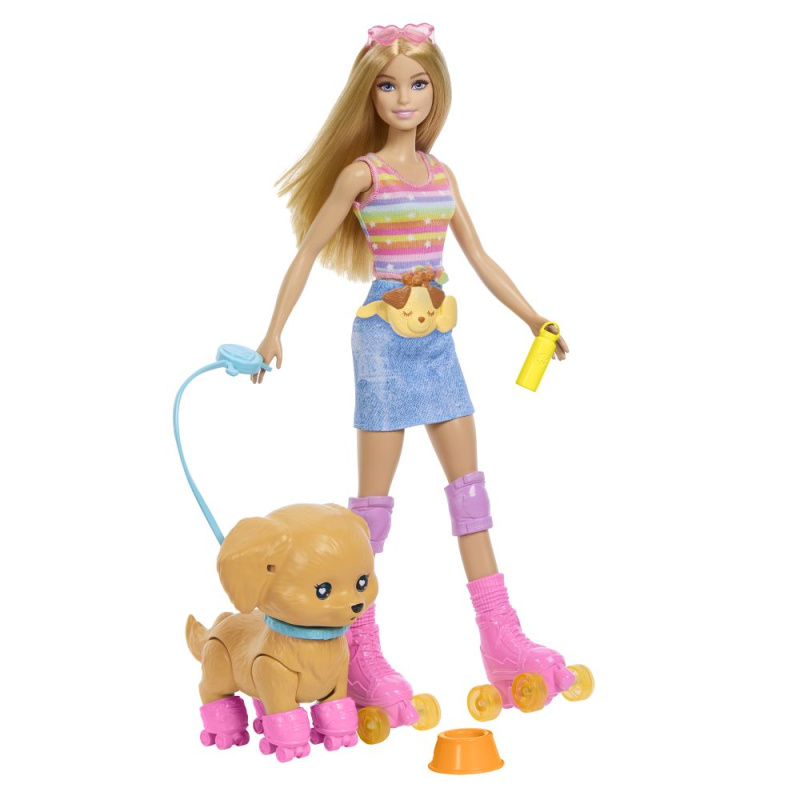 Mattel barbie® barbie a pejsek na kolečkových bruslích, jmj44